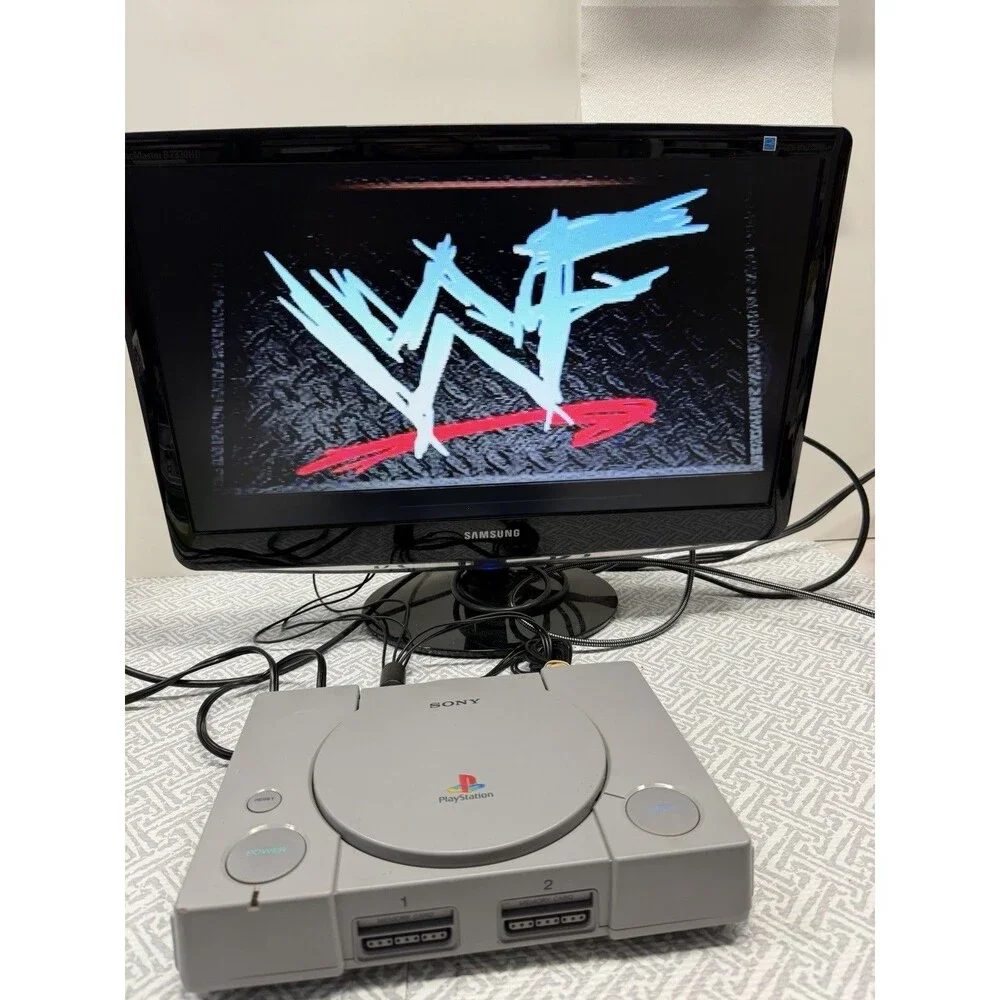 Sony PlayStation 1 PS1 Console SCPH-7501 Bundle Lot 6 Games Power Cord TESTED